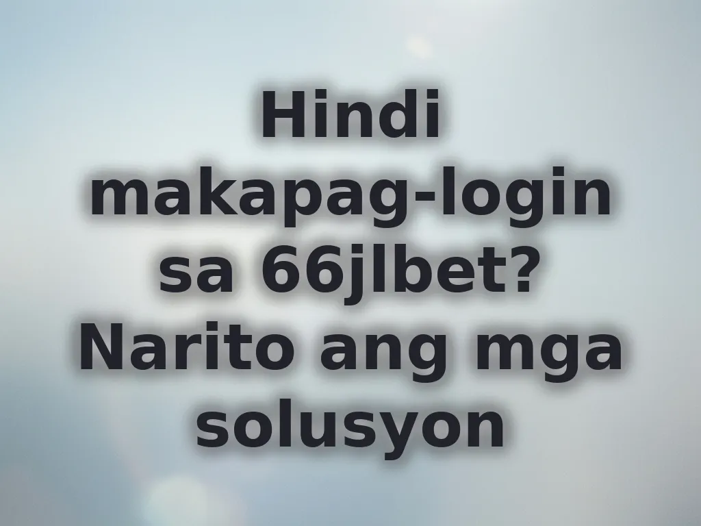Solusyon sa login problem
